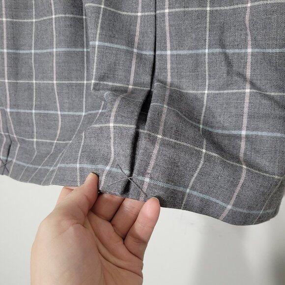 Tommy Hilfiger Gray Girl Windowpane Check Button Front Peplum Coat Jacket Size 5 - Picture 10 of 14